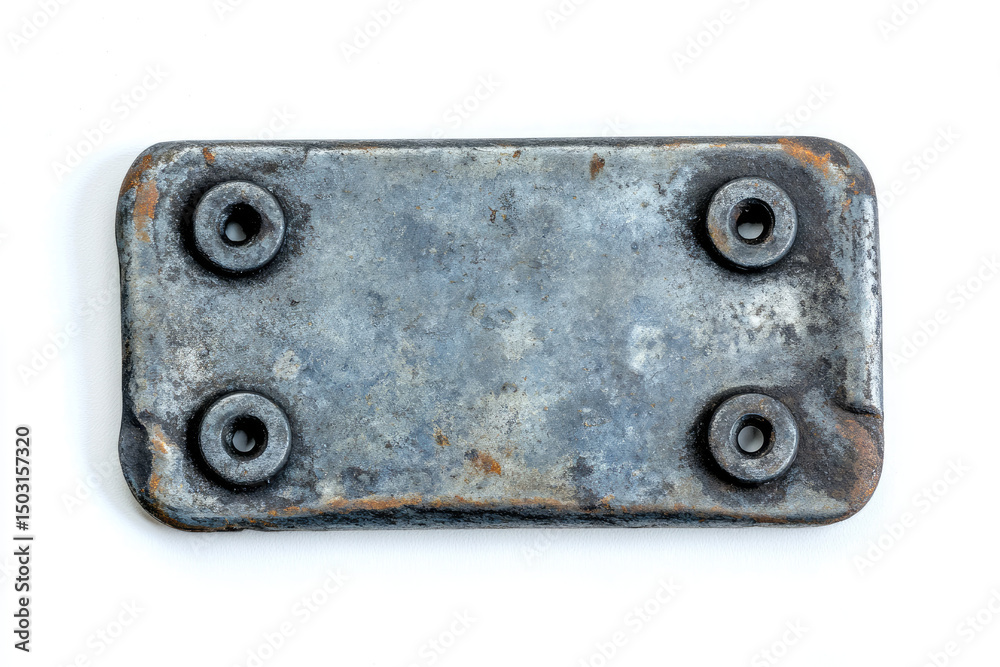 Rusty metal plate, rectangular, bolted Rusty metal plate, rectangular, bolted