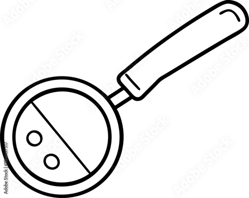 Pizza Cutter Line Art Vector Illustration