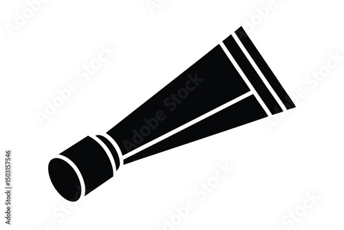 Simple black silhouette of a tube of cream or paste