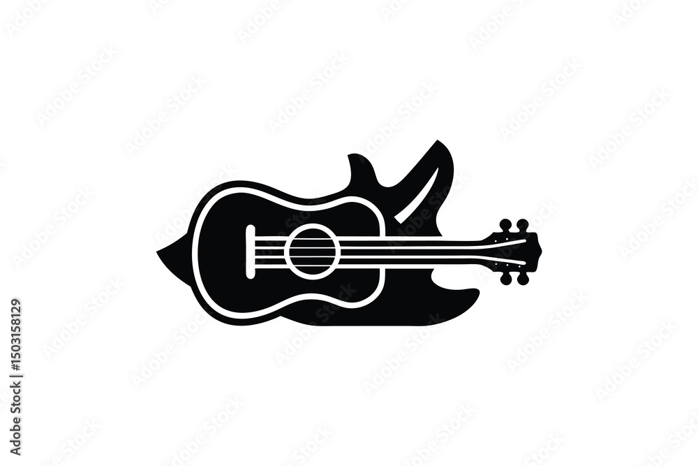 Obraz premium Acoustic guitar flame design music instrument song
