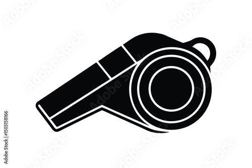 Black and white whistle icon referee sport signal