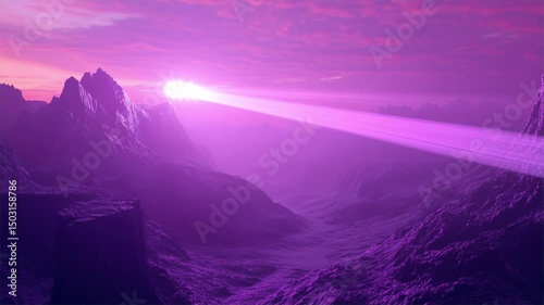 Animation video Sunrise and sunset views over mountain landscapes with sky and nature elements