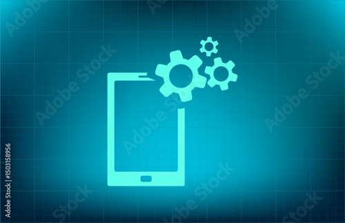 Vector icon on a blue background with a gradient	