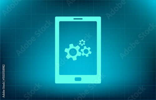 Vector icon on a blue background with a gradient	