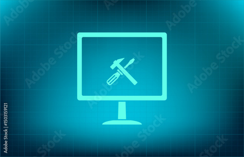 Vector icon on a blue background with a gradient	