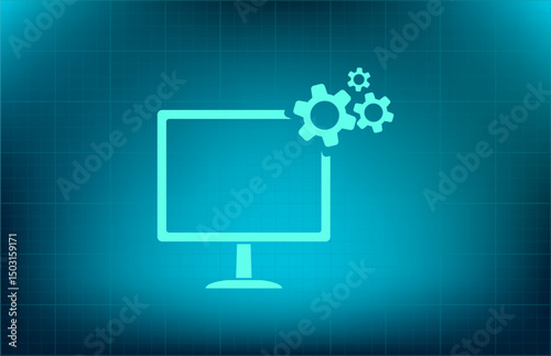 Vector icon on a blue background with a gradient	