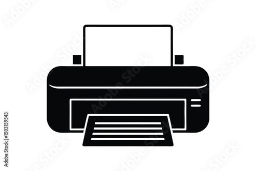 Black inkjet printer icon office supplies device technology