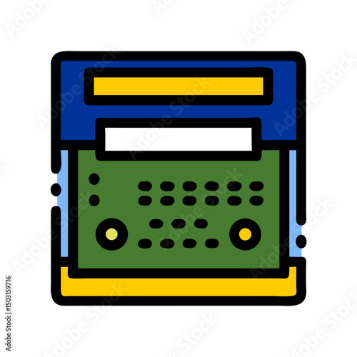 Braille ticket machine icon for accessible transportation services and inclusivity