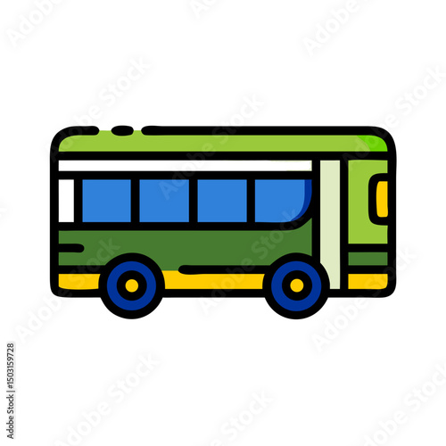 City bus icon representing urban public transportation and commuting solutions