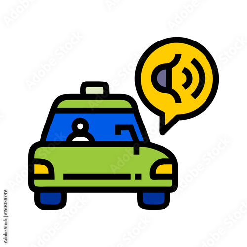 Deaf-friendly taxi icon representing accessible transportation for hearing-impaired individuals