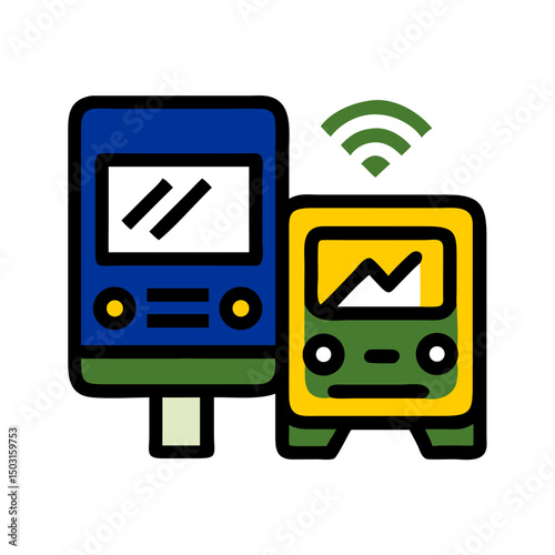 Digital transit pass icon representing electronic fare solutions for public transportation