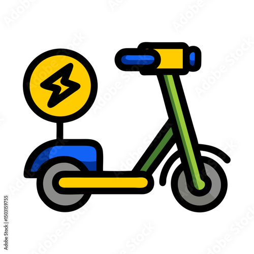 Dockless e-scooter icon representing flexible urban mobility solutions