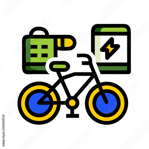 E-bike battery icon representing electric bicycle power solutions for transportation