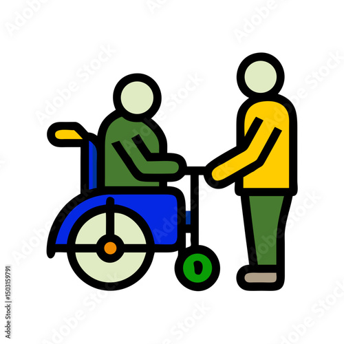 Elderly ride support icon representing assistance services for seniors in transportation