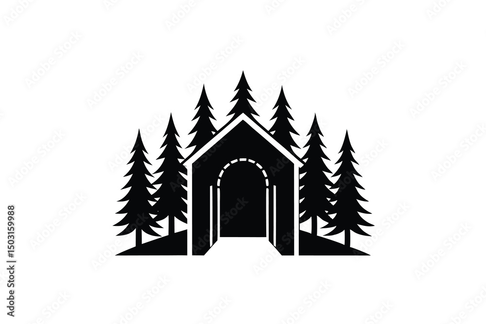 Obraz premium Secluded cabin in the woods peaceful retreat nature escape