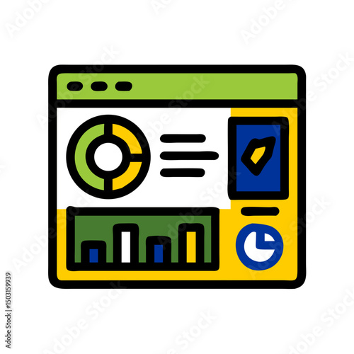 Smart dashboard icon showcasing data visualization for transportation management and analysis 