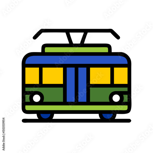 Tram icon representing urban public transport for efficient and eco-friendly commuting