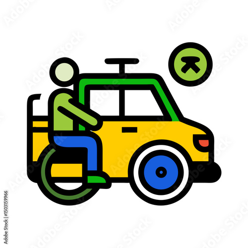 Wheelchair accessible cab icon showcasing inclusive transportation options for individuals with disabilities