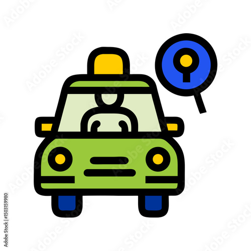 Women-only taxi icon representing safe and secure transportation services for female passengers