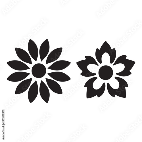 Flower icons set isolated on white background. Flower simple icon. Vector illustration.Flower line icon set. Rose, tulip in vase, fruit bouquet, spring blossom, cactus minimal vector illustration Simp