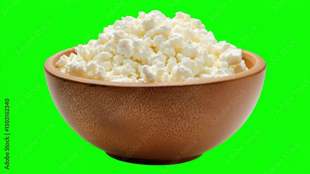 Bowl of fresh popcorn against a vibrant green screen backdrop for creative presentations