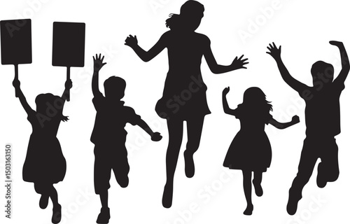 Happy Kids Going Back to School Silhouette

Backpacks & Books – First Day Silhouette Design

Back to School Bus Arrival Vector Art

Excited Students with Supplies Silhouette

Back to Learning – Classr