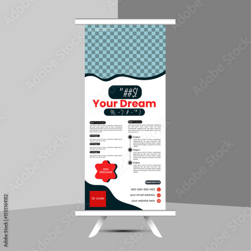 Professional and modern pull up banner template vector design