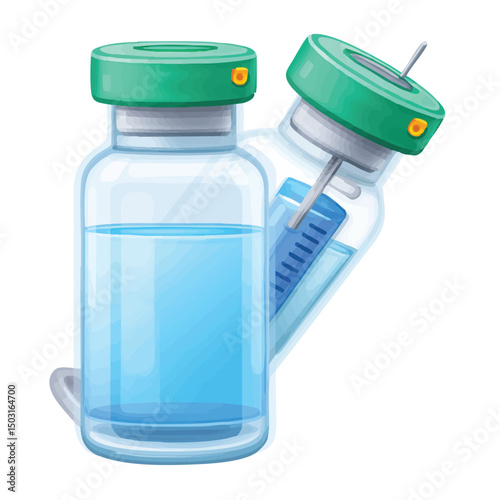 Vaccine vials Liquid needle and health