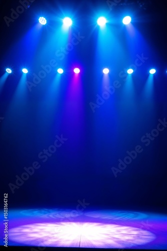 Wallpaper Mural Dynamic stage lighting with blue and purple beams creating a vibrant performance environment Torontodigital.ca