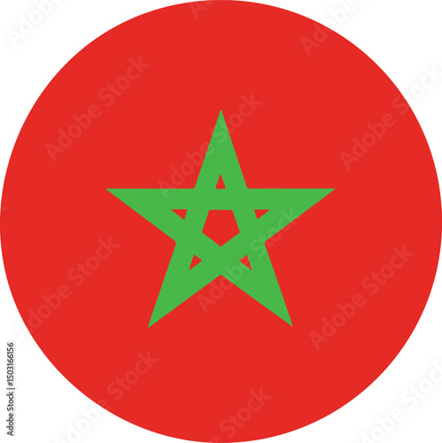 morocco flag round icon 