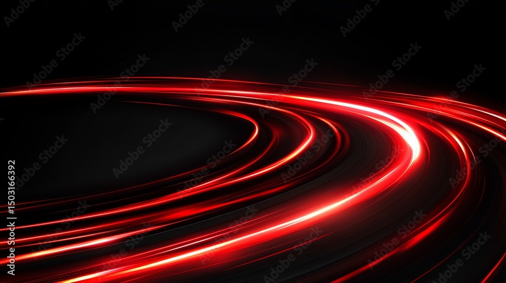 Fototapeta premium Radiant trajectories of light forming dynamic shapes on a dark backdrop