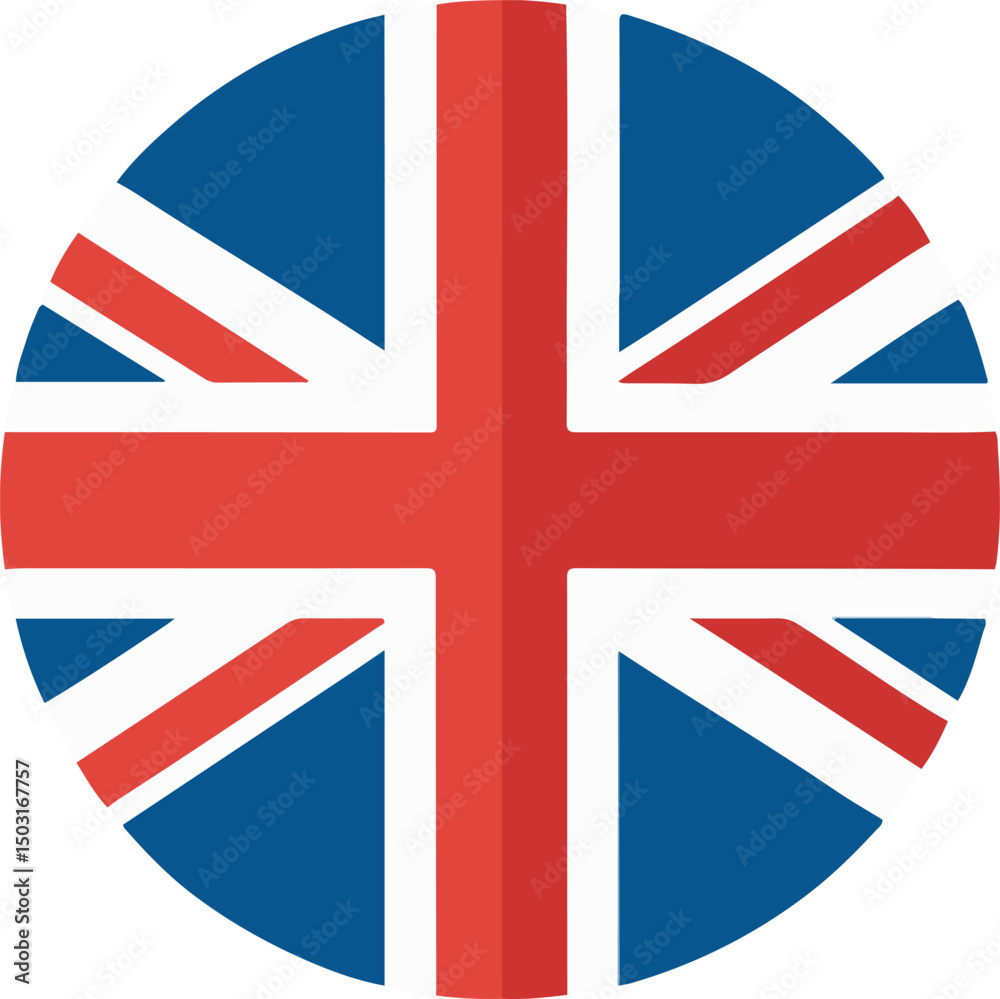 Obraz premium uk flag round , united kingdom flag circular icon