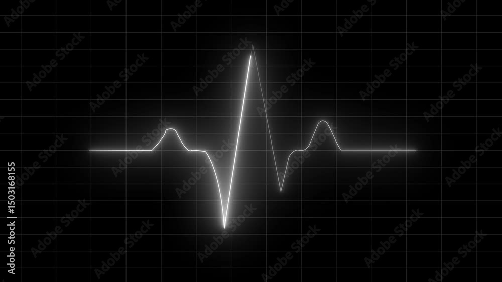 Glowing Heartbeat line icon animation. Electrocardiogram shows heart ...