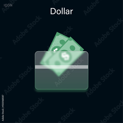 Vector illustration of a flat web design template featuring a green email icon with a shadow, symbolizing internet communication and business contact