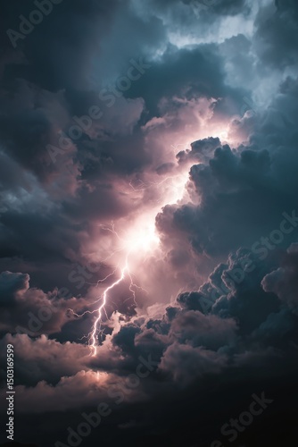 thunderstorm clouds and lightning