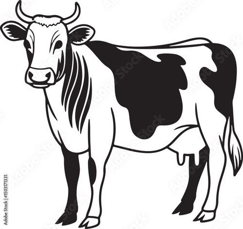 A cow line art