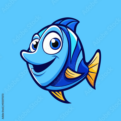 blue fish cartoon