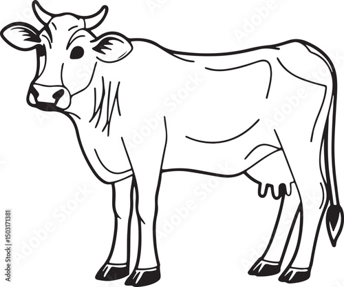 A cow line art