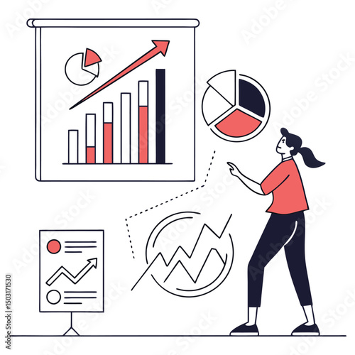 Minimalist Business Infographic with Bar Charts  Clean Vector Template for Data Visualization, Reports, Analytics, and Presentations

