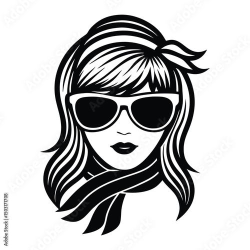 Messy hair bun, vector woman silhouette. Beautiful girl drawing illustration, Women face silhouette with hair bun