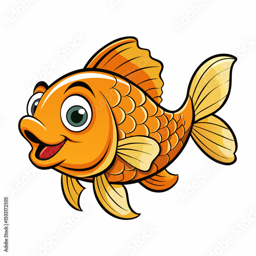 vector illustration of a goldfish