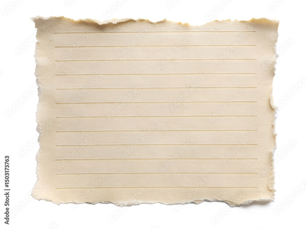 Fototapeta premium old sheet of paper isolated on white background. PNG Transparent file type with high definition quality And vibrant color grading Available.