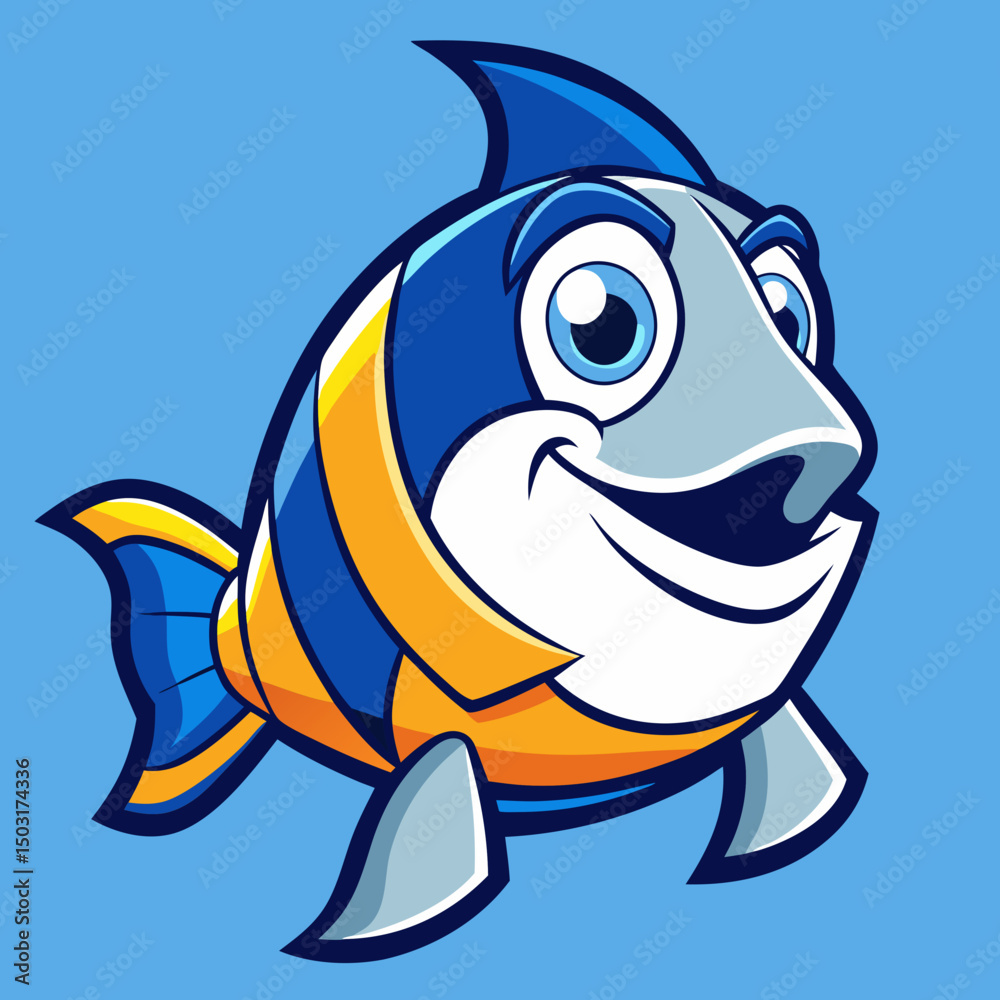 Fototapeta premium funny fish cartoon