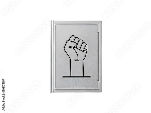 A book icon with raised fist embossed on the cover, symbolizing knowledge and resistance