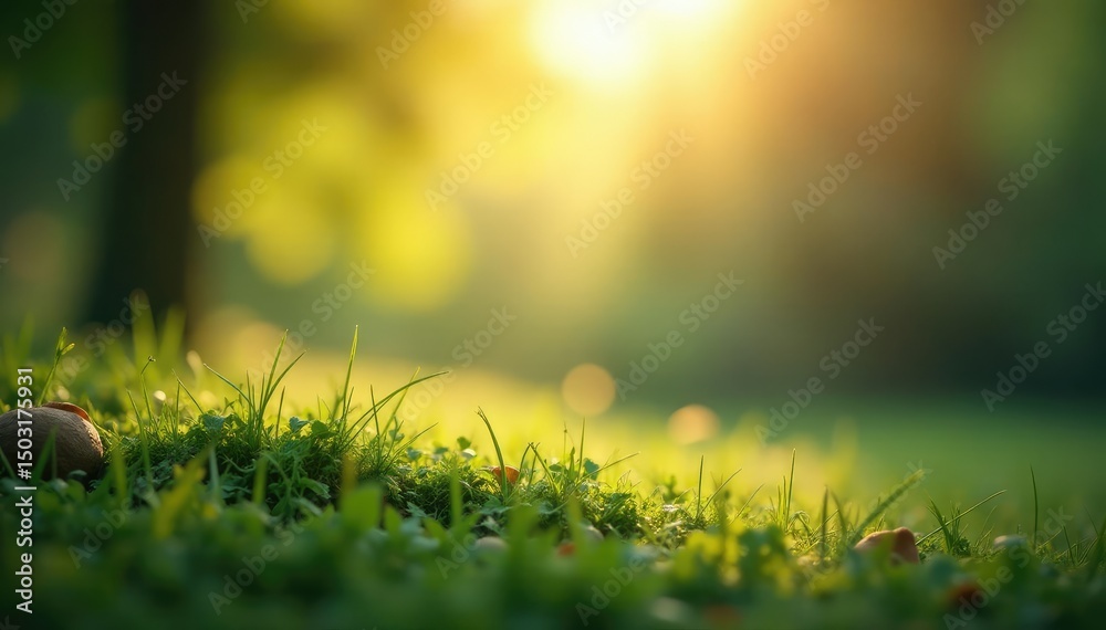 Naklejka premium Subtle gradient blends into blurred natural scene, tone, element, color