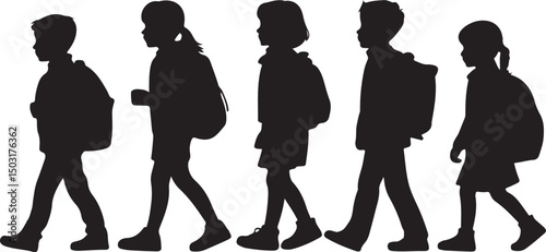 Happy Kids Going Back to School Silhouette

Backpacks & Books – First Day Silhouette Design

Back to School Bus Arrival Vector Art

Excited Students with Supplies Silhouette

Back to Learning – Classr