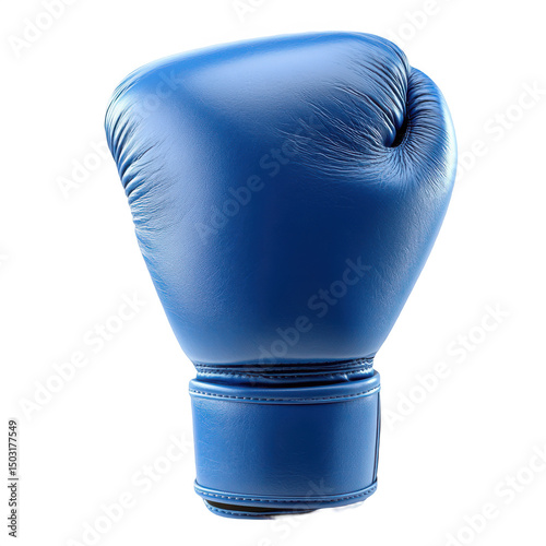 A single blue boxing glove isolated on transparent background photo