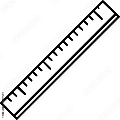 ruler outline coloring book page vector illustration line art 