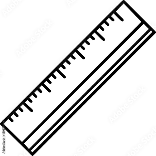 ruler outline coloring book page vector illustration line art 