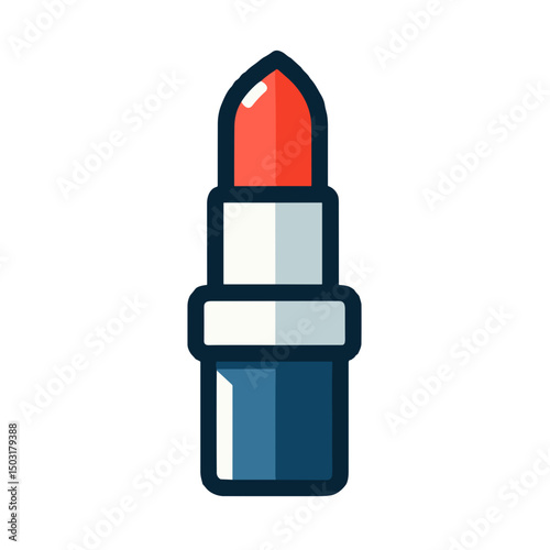 Red lipstick vector image for femininity concept on transparent background